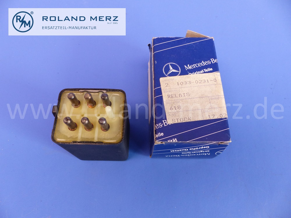 0015450705 KPR Relais Kraftstoffpumpe, Kraftstoffpumpenabschaltung, Mercedes W107, W116, W123, W126, W460, Original Mercedes Neuteil, NOS 