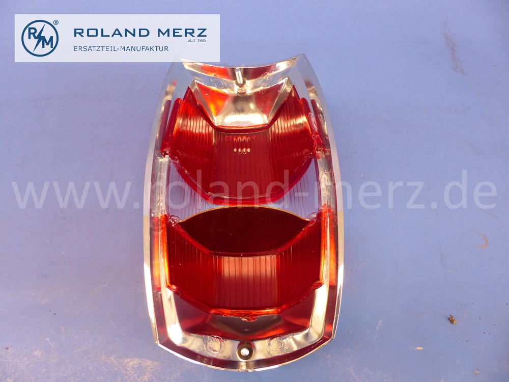 101808200471 1808200471 Lichtscheibe, Rücklichtdeckel, rot - weiß - rot, Export, späte große Ausführung, Mercedes W105, W120, W121, W128, W180, 190SL, Ponton, Original Mercedes Neuteil, NOS 