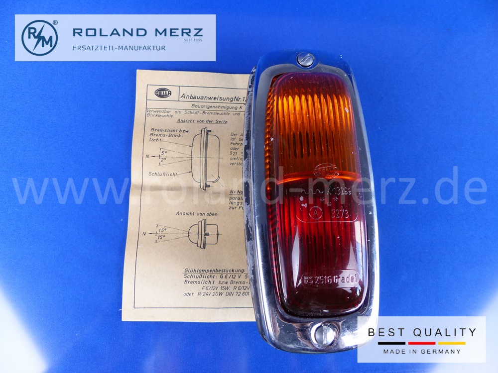 P1150019 Hella SB 160 CR Einbau - Rückleuchte kompl. (2SB 001 671-00) K 13299 = Glasbezeichnung für Mercedes O 319 / L 319 und DKW/ Auto-Union 1000 Universal ab Aug. 59