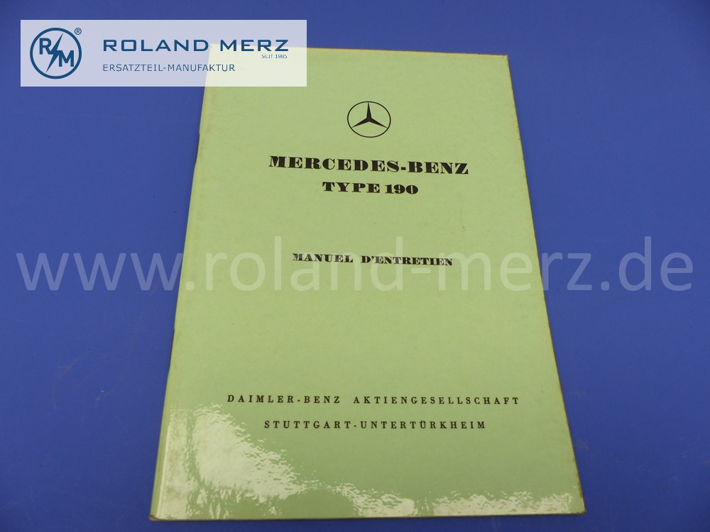 operating manual, french, Mercedes W121, Ponton, 190