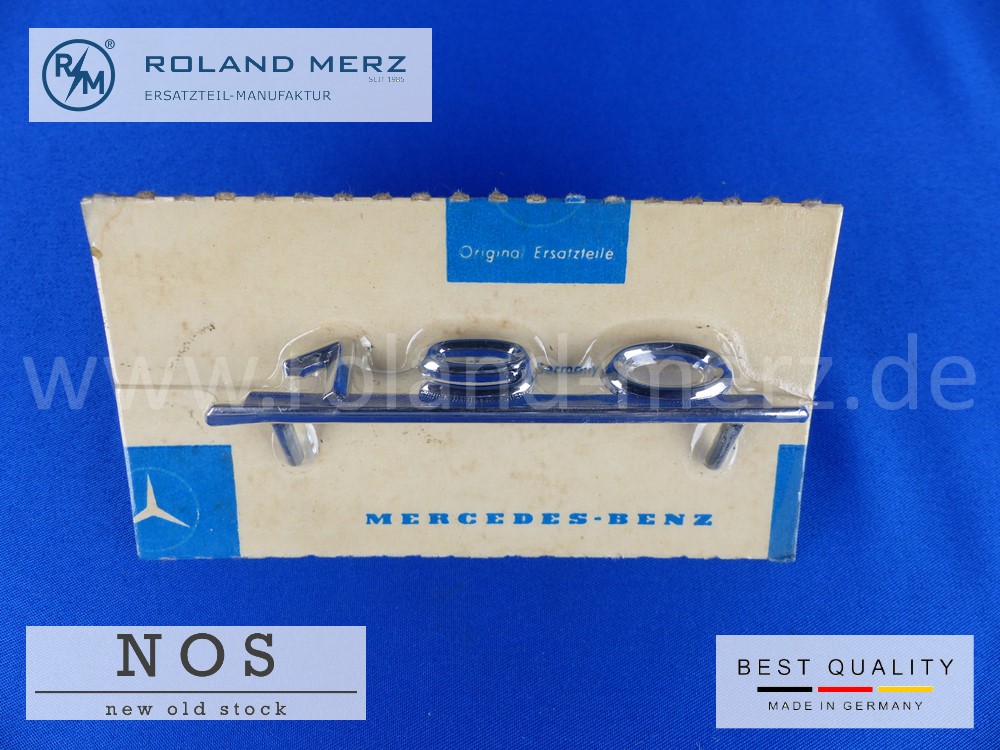 P1120518 10 121 817 00 14 Typenkennzeichen innen an Schalttafel für Mercedes 190 / 190c original Neuteil NOS