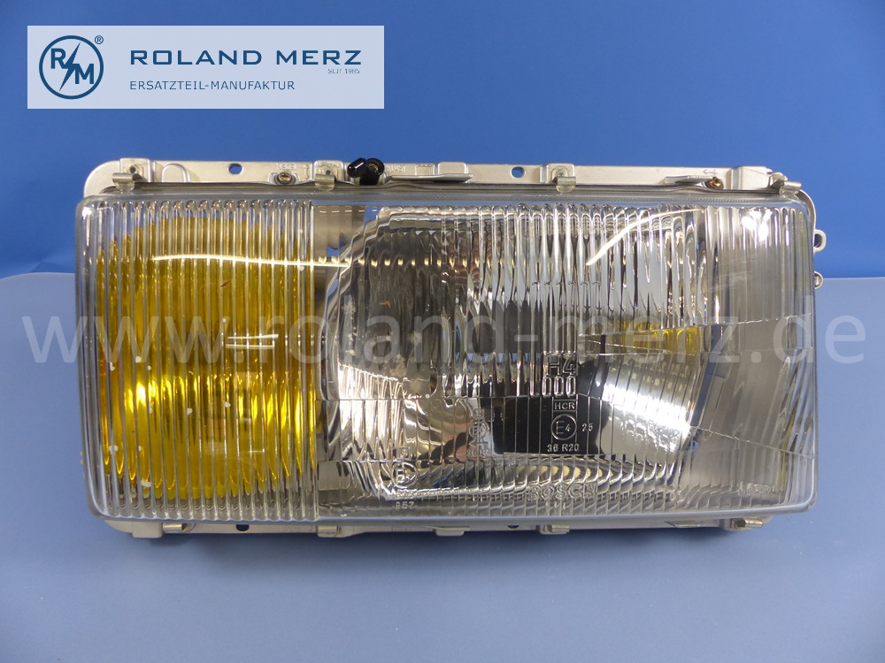 1168204261 Bosch Leuchteinheit, Scheinwerfer, rechts, mit Blinkleuchte, gelbe Nebellampe, Rechtsverkehr, Mercedes W116, Original Mercedes Neuteil, NOS 