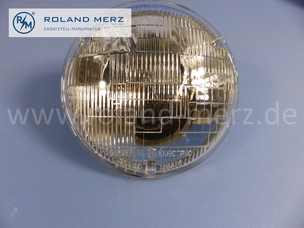 0008263699 General Electric beam unit, sealed beam, Halogen, left and right, Type 2, right hand traffic, Mercedes W107, W108, W109, W111, W112, W116, original Mercedes spare-part, NOS