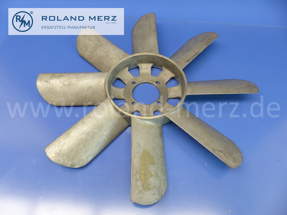1082050606 Lüfter, Lüfterrad, Lüfterflügel, Mercedes Motoren M100, M129, M130, Original Mercedes Neuteil, NOS - Lagerspuren -