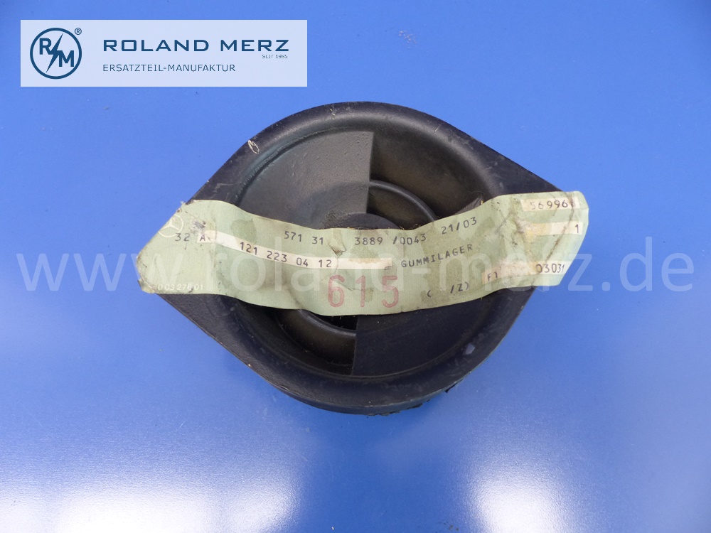 1212230412 Gummilager, Elastomerlager Motoraufhängung hinten links oder rechts, Mercedes W110, Heckflosse, Original Mercedes Neuteil, NOS