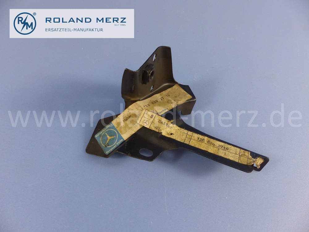 1266202714 Halter links, Vorderkotflügel an Radeinbau, Mercedes W126, S-Klasse, Original Mercedes Neuteil, NOS 
