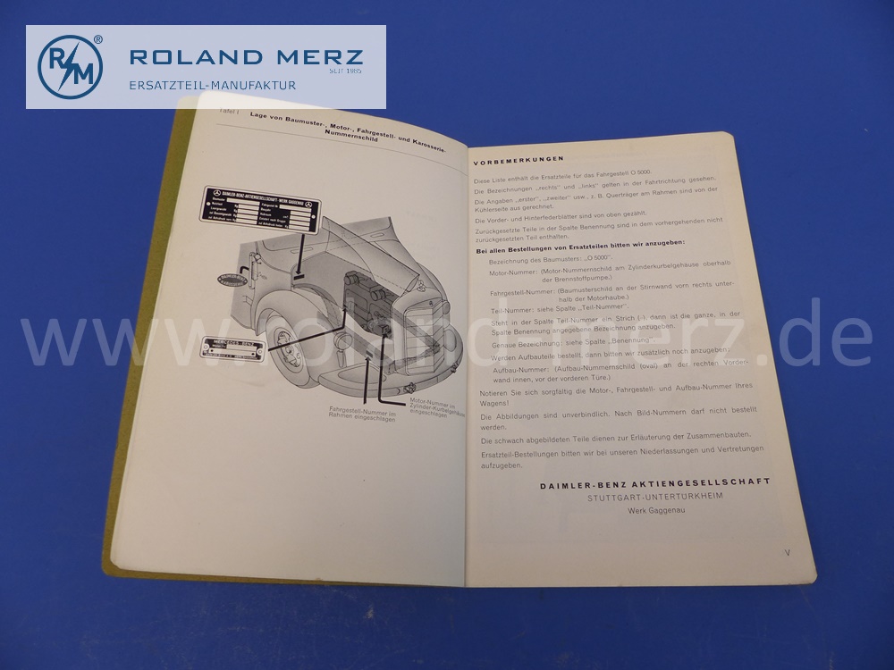 Ersatzteilliste, deutsch, Mercedes Bus O5000, Edition 303.210, 175 Seiten, Mercedes Original Dokument, NOS