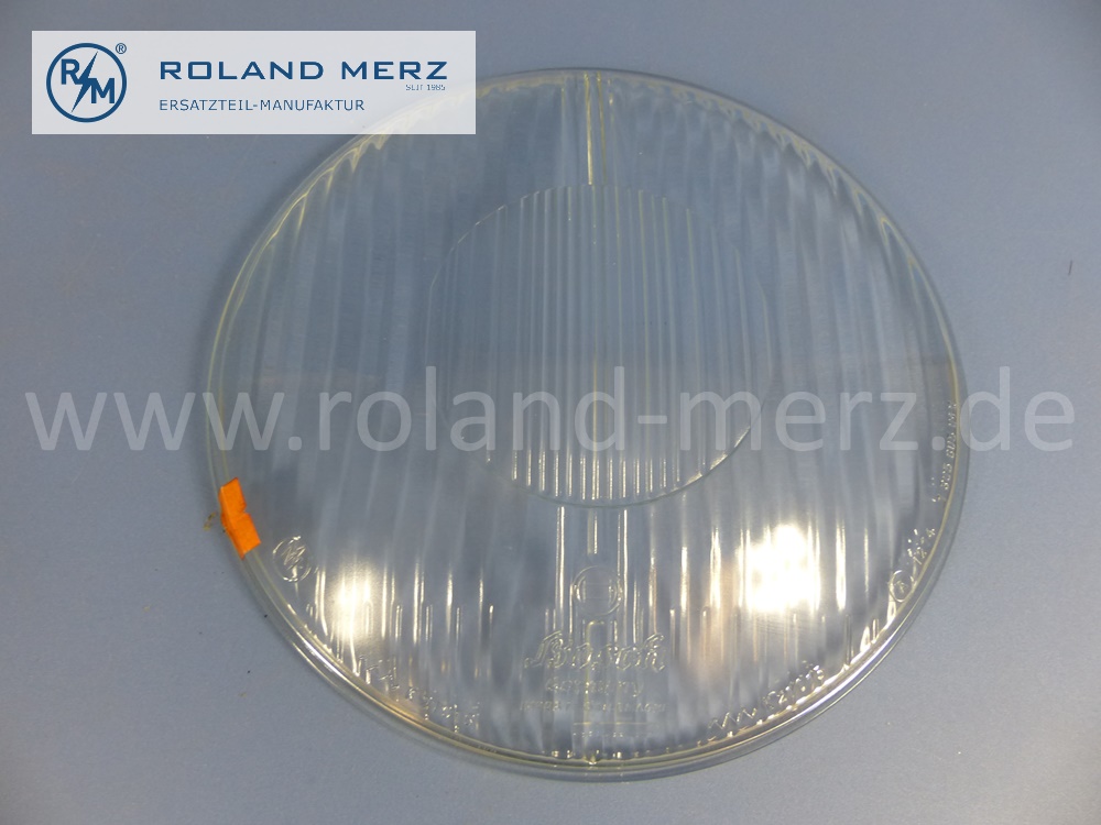 0008260590 Bosch Lichtscheibe, Abdeckglas Scheinwerfer, 123mm, links und rechts, alter Schriftzug, Mercedes W188, Original Mercedes Neuteil, NOS 