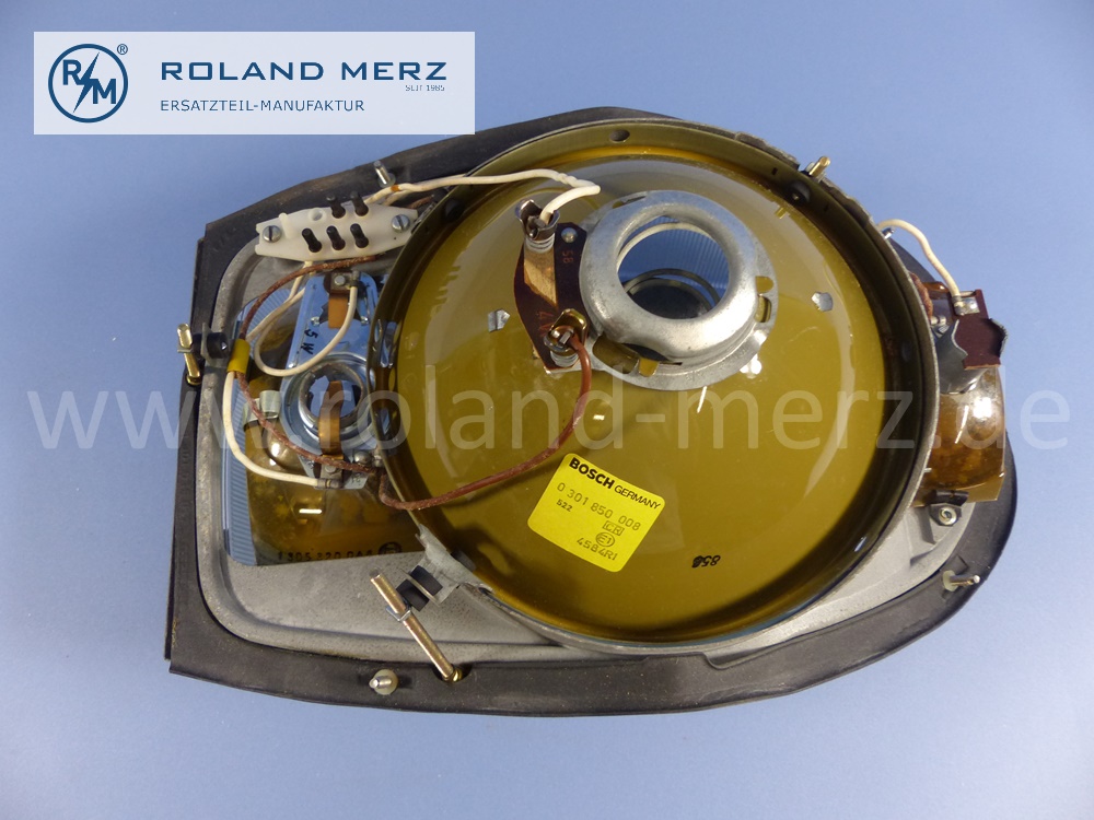 1088201961 Bosch Leuchteinheit, Scheinwerfer, asymmetrisch, Rechtsverkehr, links und rechts, Mercedes W108, W109, W111, W112, Original Mercedes Neuteil, NOS 