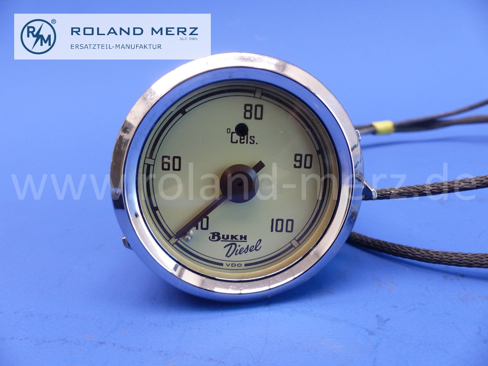 KR1100 Fernthermometer VDO für Bukh Diesel Traktoren 302, 403, 13/6/41, 50mm Einbaudurchmesser, Original VDO Neuteil, NOS 
