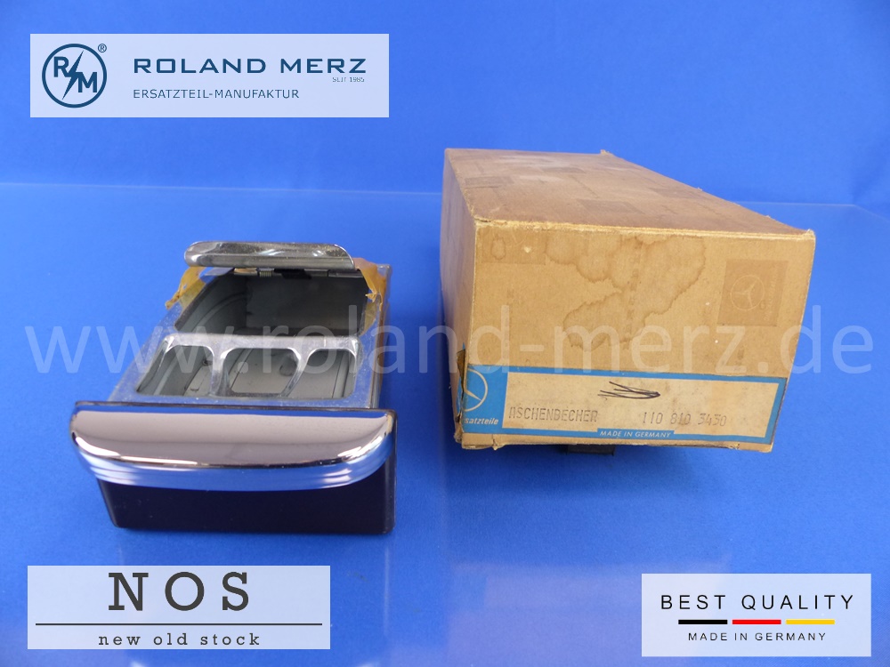 1108103430 Aschenbecher kompl. mit Chromgriff für Mercedes 190C – 230 alle Bm 110 und SA 55931 E. 110 810 33 30 Original MB-Neuteil NOS 