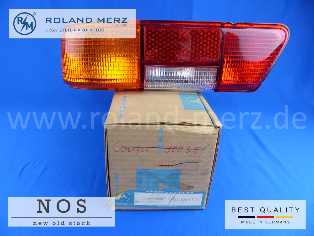 P1110623 Lichtfenster links komplett mit Reflektor Mercedes 113 826 01 56 für 280SL, 280SE