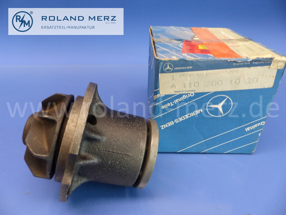 1102001020 Wasserpumpe Lagergehäuse, 4-Loch Flansch, Mercedes Motoren M108, M110, M114, M115, M121, M129, M130, OM621, Original Mercedes Neuteil, NOS