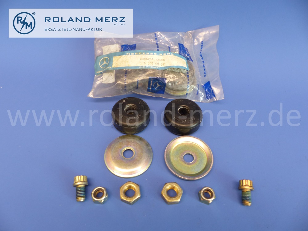 1165860032 Reparatursatz Stoßdämpferbefestigung Vorderachse, Mercedes W115, W116, W126, Original Mercedes Neuteil, NOS 