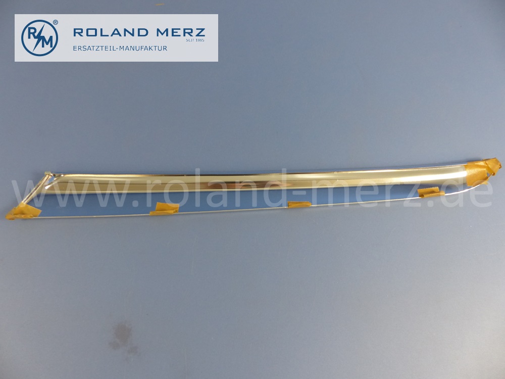 1156981389 Zierstab, Zierleiste, C-Säule, links, Limousine, Mercedes W114, W115, Strich 8, Länge 570 mm, Original Mercedes Neuteil, NOS - Kleberreste -