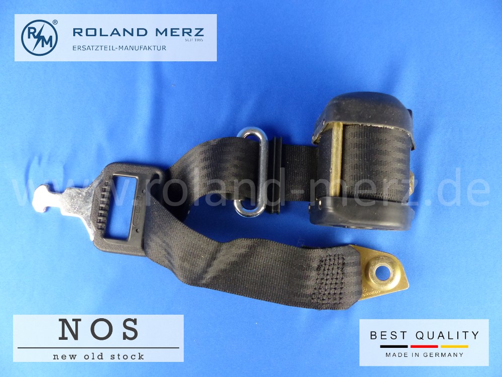 P1120846 123 860 55 85 Sicherheitsgurt ohne Verschluss für Fahrersitz Mercedes W 123 200 – 280E, 230 C – 280 CE, W 126 280S, SE, SEL, 380 SE, SEL, 500 SE, SEL, 300SD Turbodiesel Original MB-Neuteil NOS