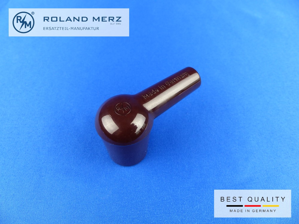 P1110194 Bakelit Winkelstecker für Ø7mm Zündkabel M4 (nicht entstört)