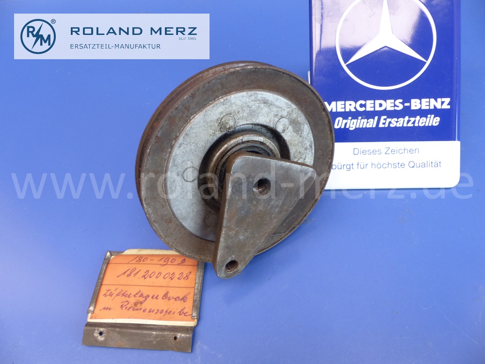 1812000228 Lagerbock Riemenscheibe für Lüfterantrieb, Mercedes Motorn M136, OM632, OM636, W120, Original Mercedes Neuteil, NOS