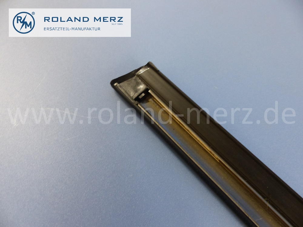 1236981180 Zierstab, Zierleiste, links, Fahrertür unten, Mercedes W123, Länge 1000 mm, Original Mercedes Neuteil, NOS - Druckstelle -