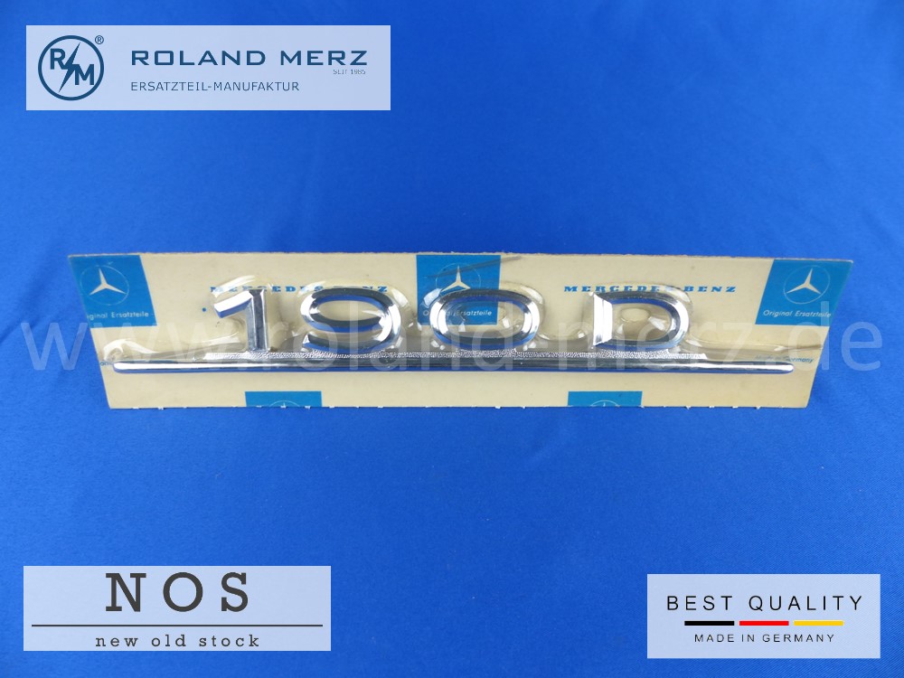 P1120559 121 817 00 14 Typenkennzeichen innen an Schalttafel für Mercedes 190D / 190Dc original Neuteil NOS