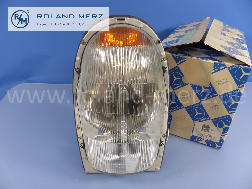 1088200061 Bosch Leuchteinheit, Scheinwerfer, asymmetrisch, Rechtsverkehr, links und rechts, Mercedes W108, W109, W111, W112, Original Mercedes Neuteil, NOS 