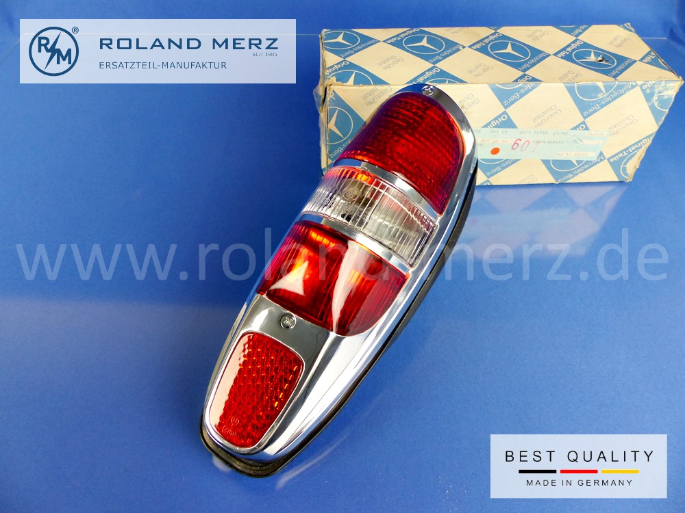 1208200064 Rücklicht, Heckleuchte komplett für Mercedes 180b, 180c, 180Db, 180Dc, 190b, 190Db, Original MB-Neuteil NOS 
