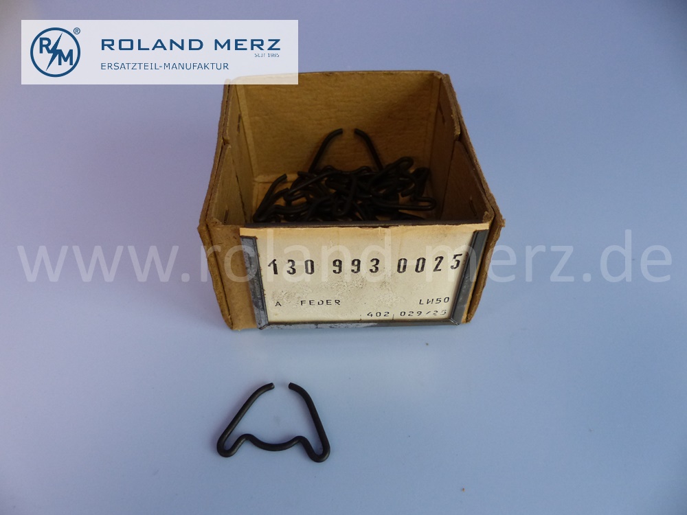 1309930025 spring, ball pin valve bracket, Mercedes M114, M115, M123, M130, original MB spare part, NOS