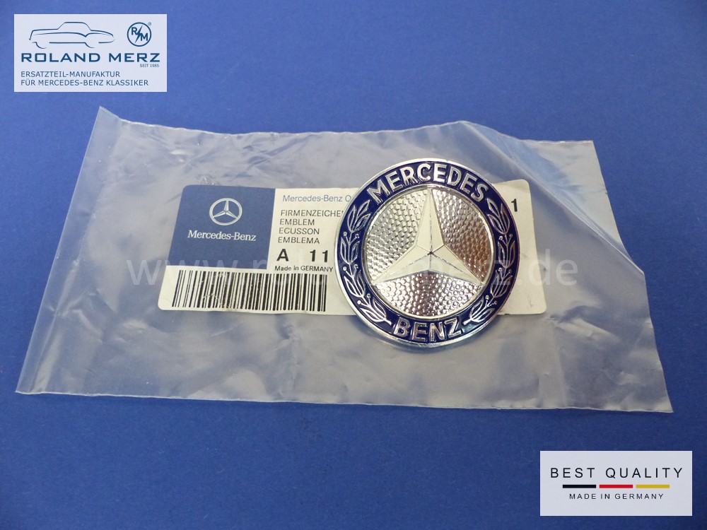 1158800388 Mercedes Firmenzeichen für Mercedes Strich 8, W114, W115, W116, 115 880 03 88 Original Neuteil NOS