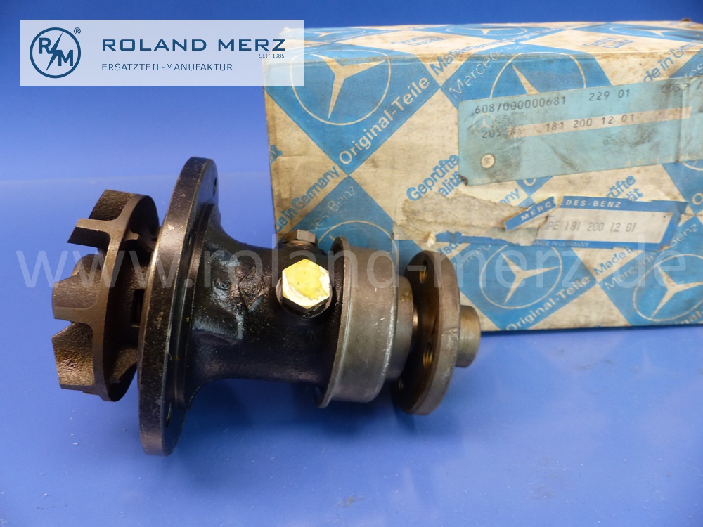 1812001201 Wasserpumpe Lagergehäuse, 4-Loch Flansch, Mercedes Motoren M120, OM636, Original Mercedes Neuteil, NOS