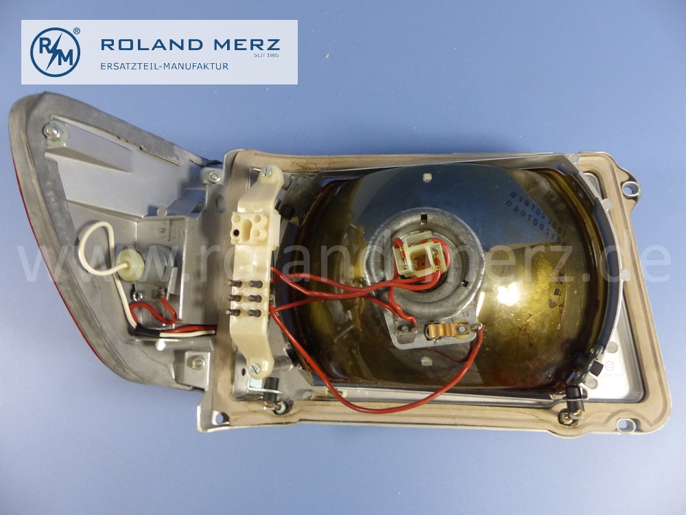 1078200161 Bosch Leuchteinheit, Scheinwerfer, mit Blinkleuchte, links, Rechtsverkehr, Mercedes W107, Original Mercedes Neuteil, NOS - Stockflecken -