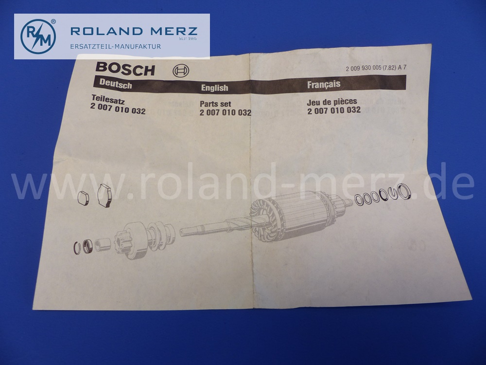 2007010032 Teilesatz Anker Starter, 18 teilig, Original Bosch Neuteil, NOS 