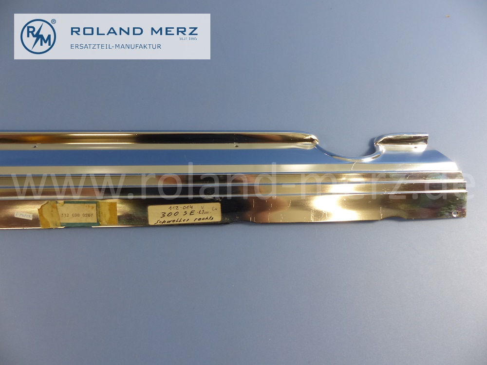 1126980287 Zierblende, Chromblende rechts, Länge 1865mm, Mercedes W112, MB 300SE, Original Mercedes Neuteil, NOS - einzelner kleiner Kratzer -