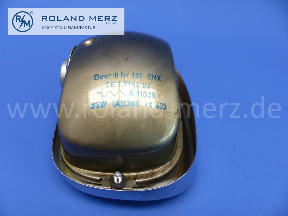 127ZNX Nebelscheinwerfereinsatz komplett, Hella, 35 W, Glas 1-80 312/IGM 204 1PN, Chromrahmen, Reflektor, für VW, Mercedes, Porsche 356, original Hella Neuteil, NOS 