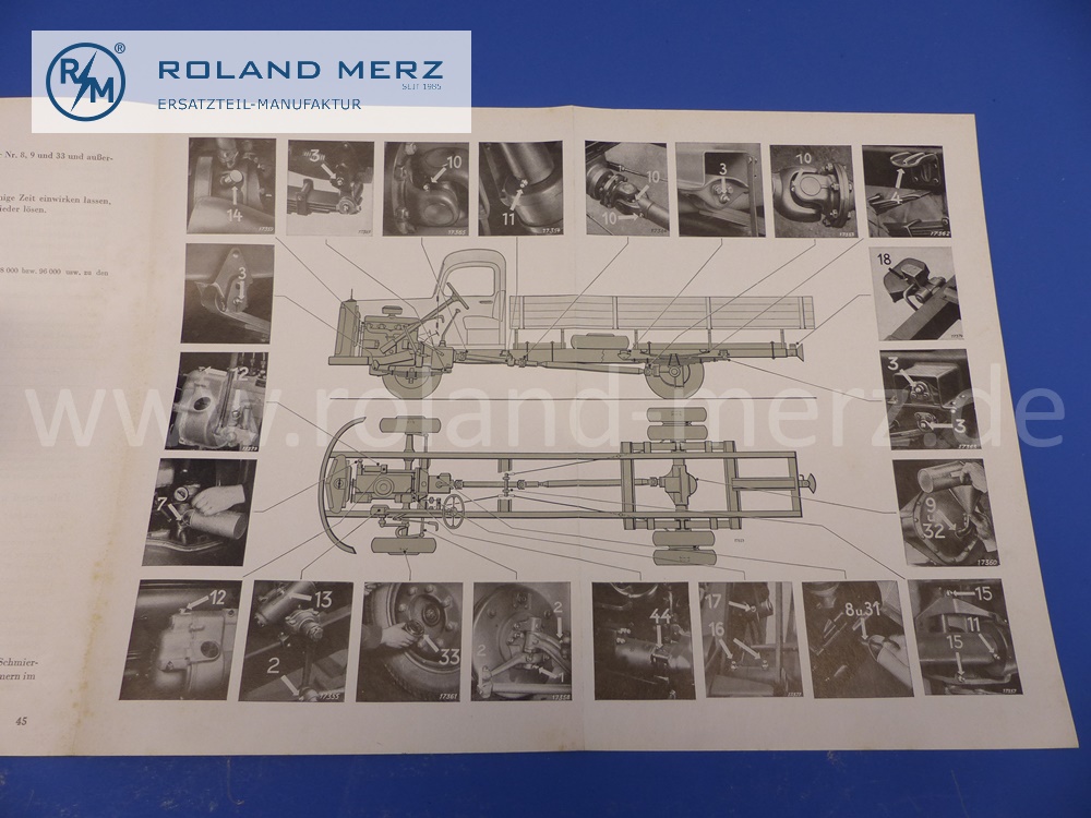 operating manual, german, Mercedes L3500, OM312, edition 02/1951,50 pages, edition C, original Mercedes document, NOS 