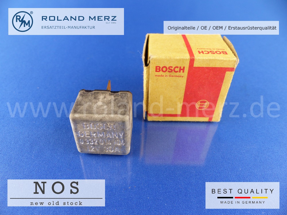 Bosch 0 332 014 104 Kleinrelais 12 Volt 30 Amp. Original Bosch-Neuteil NOS
