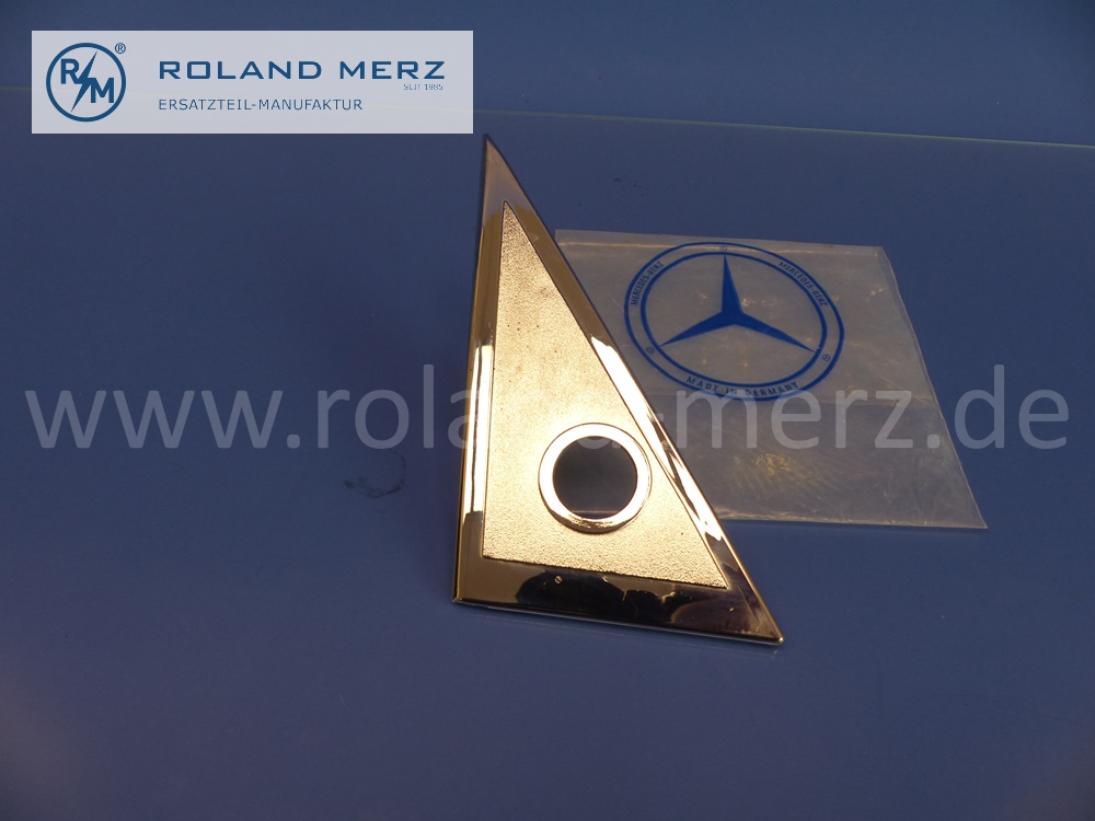 1157250511 cover plate, left, adjustment exterior mirror, Mercedes W114, W115, original Mercedes spare-part, NOS