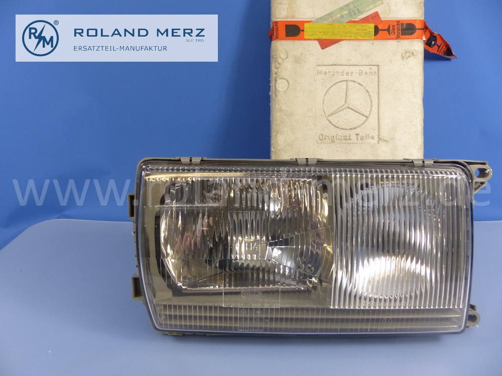 1238205259 Hella Leuchteinheit, Scheinwerfer, H4, Leuchtweitenregulierung, rechts, Rechtsverkehr, Mercedes W123, Original Mercedes Neuteil, NOS 