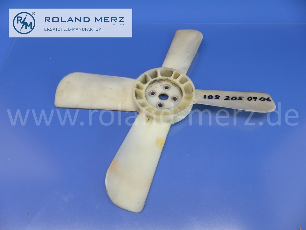 1082050906 Lüfter, Lüfterrad, Lüfterflügel, Kunststoff, Mercedes Motoren M114, M115, M180, OM615, Original Mercedes Neuteil, NOS - Lagerspuren -