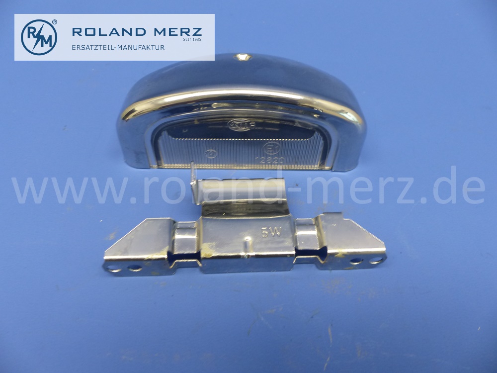 12820 Kennzeichenleuchte, Kennzeichenbeleuchtung, verchromt, 100mm x 50mm, Original Hella Neuteil, NOS 
