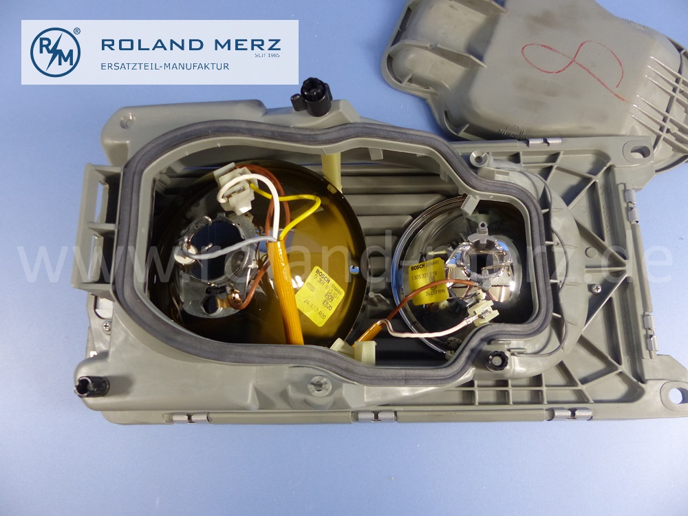 1238202561 Bosch Leuchteinheit, Scheinwerfer, mit Blinkleuchte, H4, links, Rechtsverkehr, Mercedes W123, Original Mercedes Neuteil, NOS 