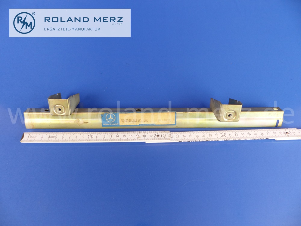 1107300615 Fensterhebeschiene, Fensterlaufschiene Fondtür rechts, Mercedes Heckflosse 190c - 220SE, 230S, 300SE, Länge 400mm, Original MB-Neuteil, NOS