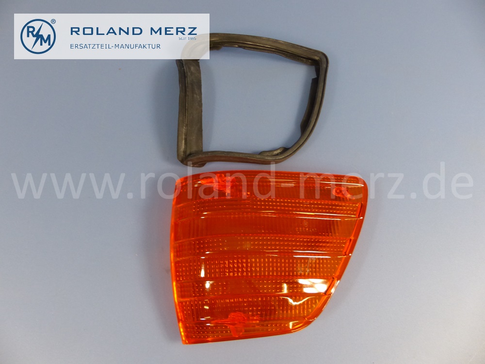 0008200066 Bosch Lichtscheibe, Abdeckung, Abdeckglas Blinker, Blinkleuchte orange vorne links Mercedes W107, R107, C107, Original Mercedes Neuteil, NOS 