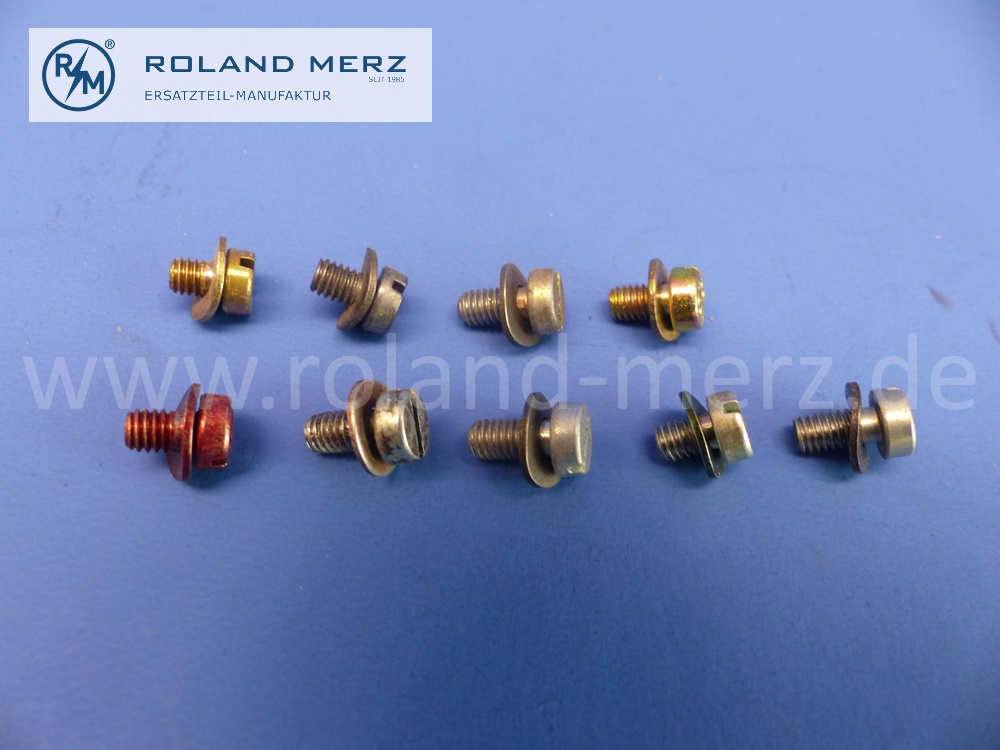 1233410 großes Schraubensortiment für diverse Bosch Zündverteiler, M4 mit Unterlegscheibe, verschiedene Ausführungen, gesamt 52 Stück im Satz, Original Bosch Neuteil, NOS 