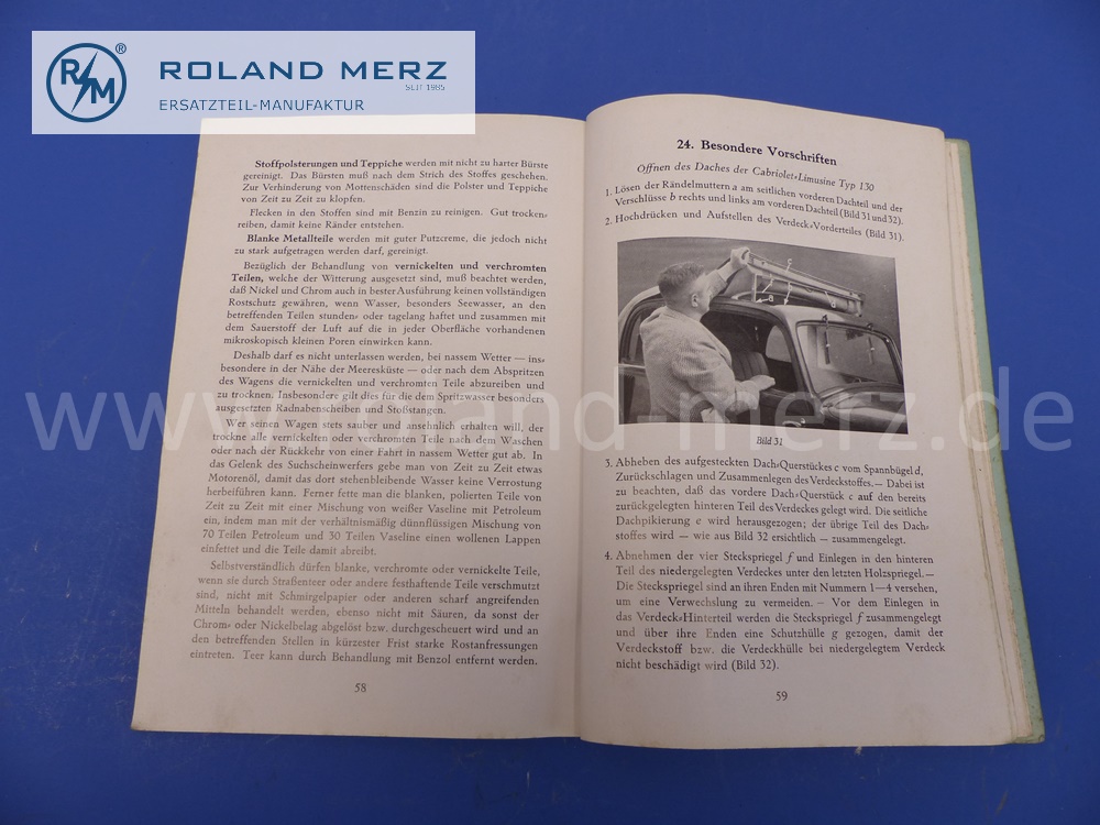 Betriebsanleitung, Bedienungsanleitung, deutsch, Vorkrieg, Mercedes W23 Heckmotor, 130, Ausgabe 08/1935, III. Auflage, 69 Seiten, neuwertiges Mercedes Original Dokument, NOS 