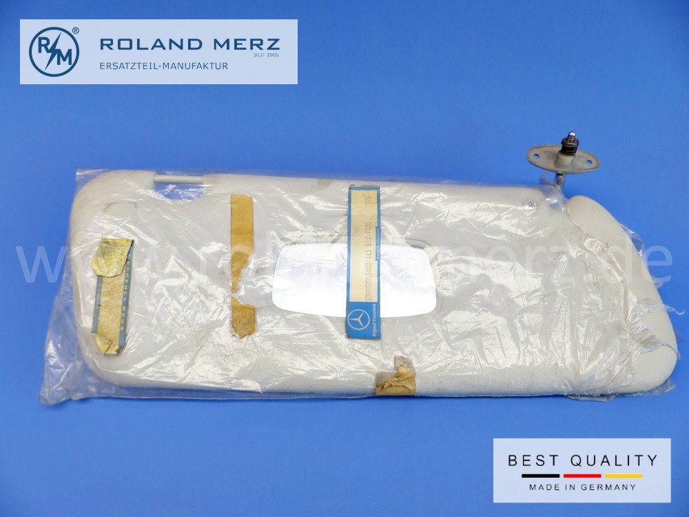 1138101010 Sonnenblende rechts, mit Spiegel, Farbe 7005, Mercedes W113, Pagode, original Mercedes Neuteil, NOS 