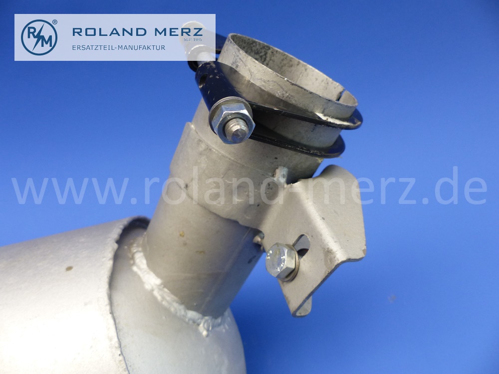 1984910199 Schalldämpfer, Hauptschalldämpfer für Mercedes 300SL Roadster, BM 198.042, mit Schelle 1984920040, passgenaues Original Mercedes-Neuteil, NOS