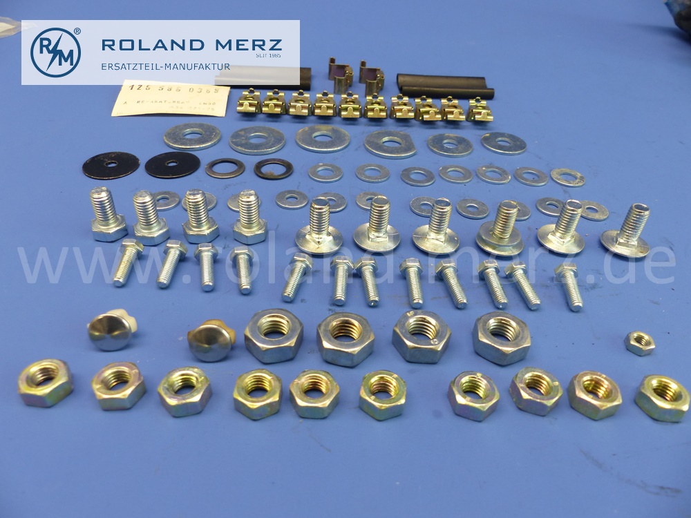 1265860388 repair kit, mounting front bumper, Mercedes W126, E. 1268801197, original Mercedes spare part, NOS