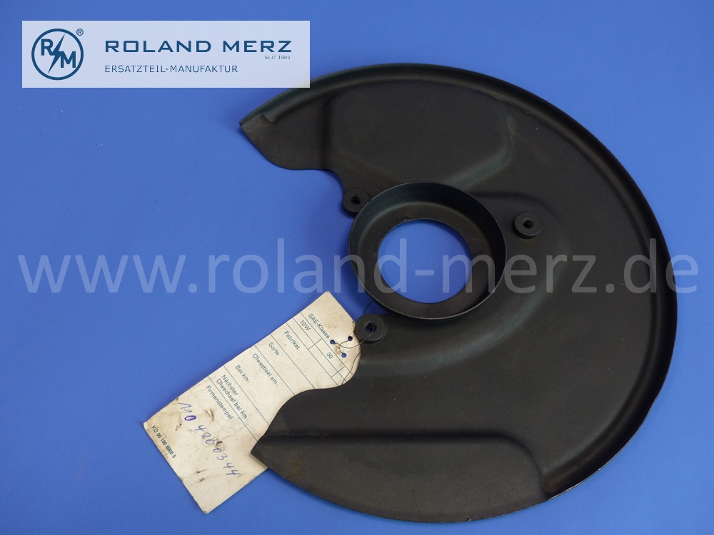 1104200344 protective plate disc brake, right, Mercedes W113, 230SL, 220b, 220Sb, 300SE, original Mercedes spare part, New Old Stock, NOS