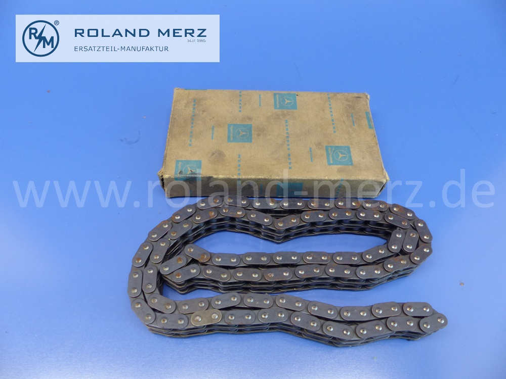 0009974494 Rollenkette, 2-fach, Steuerkette, Duplex, Mercedes Motoren M108, M130, 124 Glieder, Original Mercedes Neuteil, NOS 