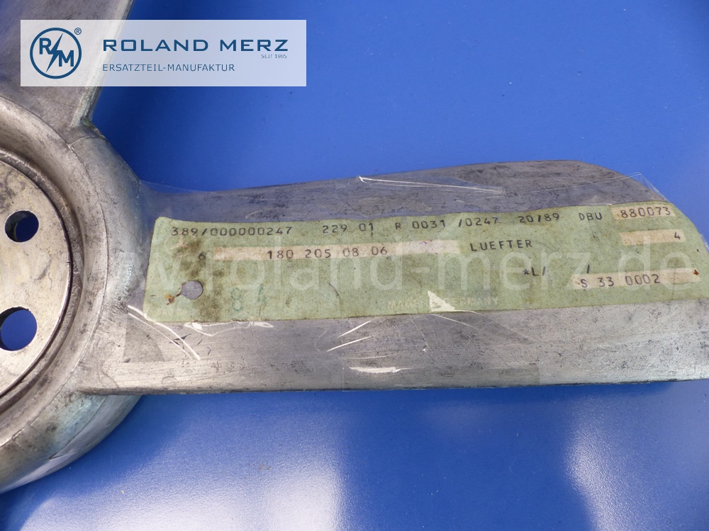 1802050806 Lüfter, Lüfterrad, Lüfterflügel, Mercedes Motoren M121, M127, M130, M198, OM621, Original Mercedes Neuteil, NOS - Lagerspuren -